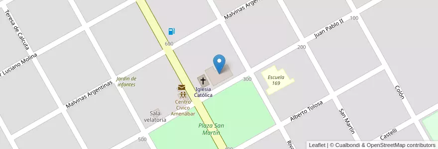 Mapa de ubicacion de Colegio San José EEMPI Nº 3029 en アルゼンチン, サンタフェ州, Departamento General López, Municipio De Amenábar, Amenábar.