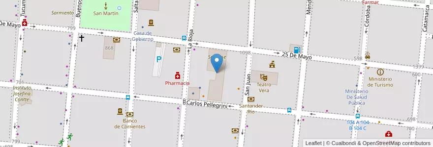 Mapa de ubicacion de Colegio San José I-2 en 阿根廷, Corrientes, Departamento Capital, Corrientes, Corrientes.