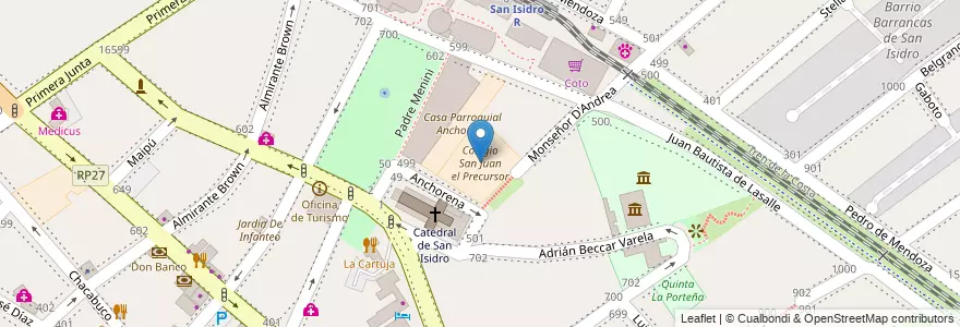 Mapa de ubicacion de Colegio San Juan el Precursor en 阿根廷, 布宜诺斯艾利斯省, Partido De San Isidro, San Isidro.