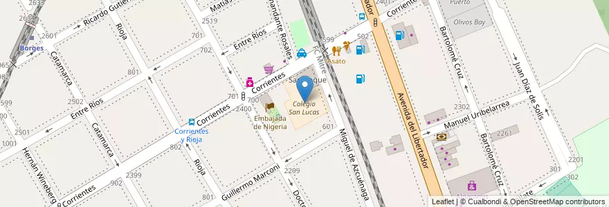 Mapa de ubicacion de Colegio San Lucas en 阿根廷, 布宜诺斯艾利斯省, Partido De Vicente López, Vicente López.