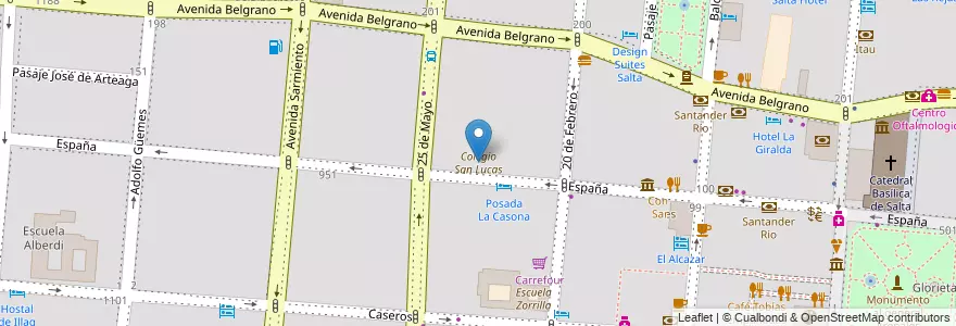 Mapa de ubicacion de Colegio San Lucas en Argentinië, Salta, Capital, Municipio De Salta, Salta.