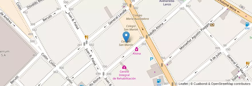 Mapa de ubicacion de Colegio San Martín en آرژانتین, استان بوئنوس آیرس, Partido De Avellaneda, Avellaneda.