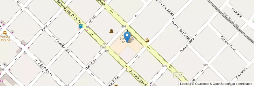 Mapa de ubicacion de Colegio San Martín de Tours en Argentina, Buenos Aires, Partido De San Fernando, San Fernando.