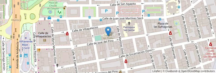Mapa de ubicacion de Colegio San Pedro en إسبانيا, منطقة مدريد, منطقة مدريد, Área Metropolitana De Madrid Y Corredor Del Henares, مدريد.