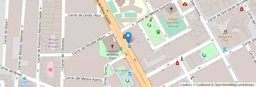 Mapa de ubicacion de Colegio San Pedro Pascual en İspanya, Comunitat Valenciana, València / Valencia, Comarca De València, València.