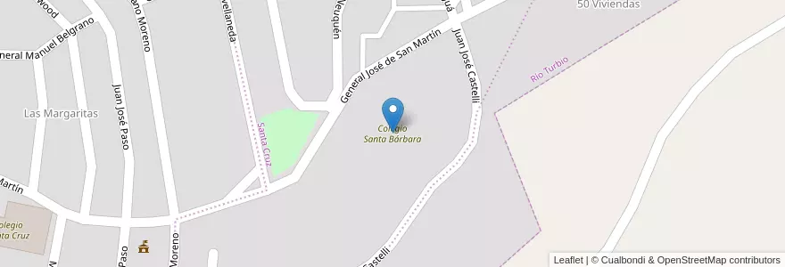 Mapa de ubicacion de Colegio Santa Bárbara en Argentina, Provincia Di Santa Cruz, Provincia De Última Esperanza, Regione Di Magellano E Dell'antartide Cilena, Cile, Güer Aike, Río Turbio.
