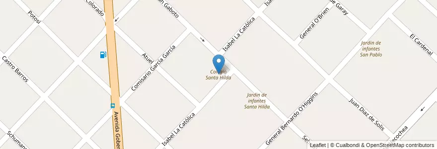 Mapa de ubicacion de Colegio Santa Hilda en アルゼンチン, ブエノスアイレス州, Partido De Hurlingham, Hurlingham.