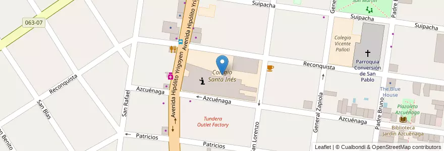 Mapa de ubicacion de Colegio Santa Inés en アルゼンチン, ブエノスアイレス州, Partido De Lomas De Zamora, Turdera.