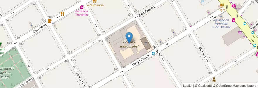 Mapa de ubicacion de Colegio Santa Isabel en 아르헨티나, 부에노스아이레스주, Partido De San Isidro, San Isidro.