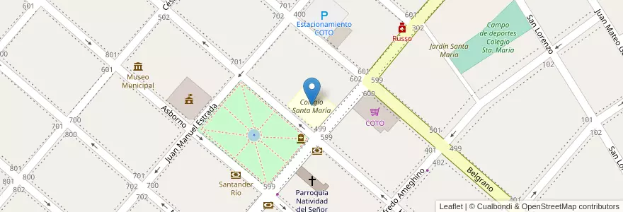 Mapa de ubicacion de Colegio Santa María en アルゼンチン, ブエノスアイレス州, Partido De Escobar, Belén De Escobar.