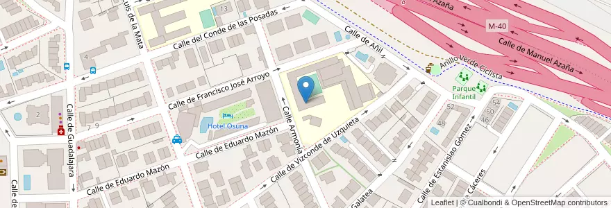 Mapa de ubicacion de Colegio Santa María de la Hispanidad en Sepanyol, Comunidad De Madrid, Comunidad De Madrid, Área Metropolitana De Madrid Y Corredor Del Henares, Madrid.