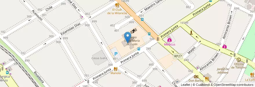 Mapa de ubicacion de Colegio Santa María de Luján en Argentina, Buenos Aires, Partido De San Isidro, San Isidro.