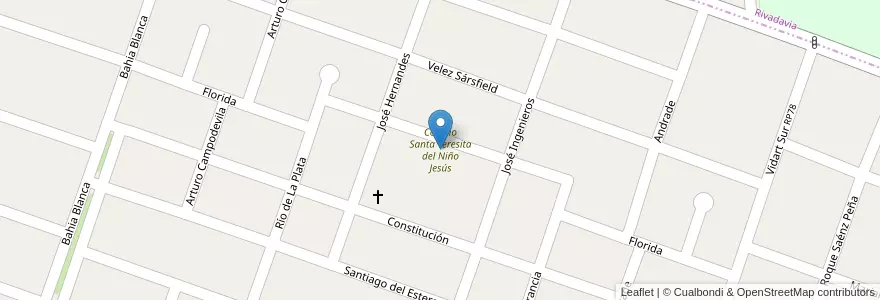 Mapa de ubicacion de Colegio Santa Teresita del Niño Jesús en アルゼンチン, サンフアン州, チリ, Rawson.