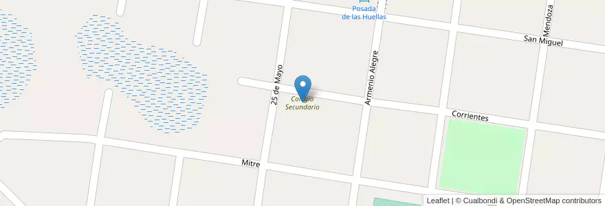 Mapa de ubicacion de Colegio Secundario en Argentinien, Corrientes, Departamento San Miguel, Municipio De Loreto, Loreto.