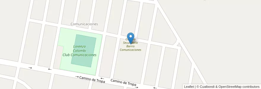 Mapa de ubicacion de Colegio Secundario Barrio Comunicaciones en アルゼンチン, コリエンテス州, Departamento Mercedes, Municipio De Mercedes.