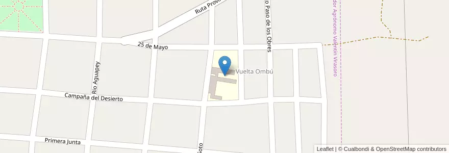 Mapa de ubicacion de Colegio Secundario Bº Vuelta Al Ombu en Arjantin, Corrientes, Departamento Santo Tomé, Municipio De Gobernador Virasoro, Gobernador Agrónomo Valentín Virasoro.