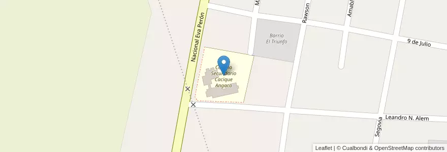 Mapa de ubicacion de Colegio Secundario Cacique Angaco en Argentina, San Juan, Chile, Angaco.