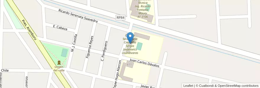 Mapa de ubicacion de Colegio Secundario Cnel.Julio Sergio Jovanovics Usandivaras en الأرجنتين, Salta, Rosario De Lerma, Municipio De Campo Quijano.