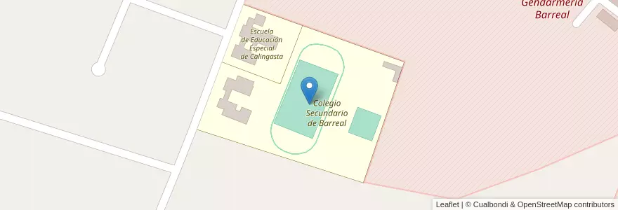 Mapa de ubicacion de Colegio Secundario de Barreal en Argentina, San Juan, Cile, Calingasta.