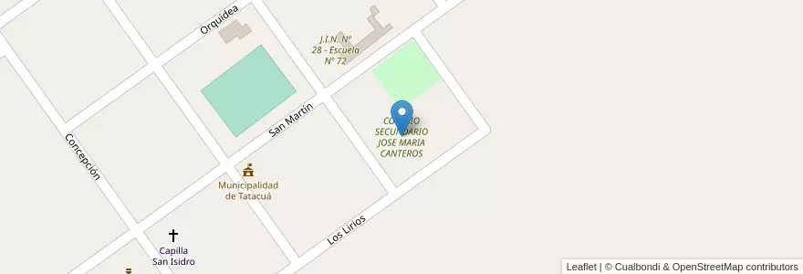 Mapa de ubicacion de COLEGIO SECUNDARIO JOSE MARIA CANTEROS en アルゼンチン, コリエンテス州, Departamento Concepción, Municipio De Tatacuá.
