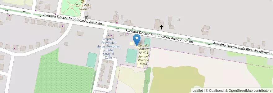 Mapa de ubicacion de Colegio Secundario Mahatma Gandhi en 阿根廷, Corrientes, Departamento Lavalle, Municipio De Yatay Tí Calle, Yatay Tí Calle.
