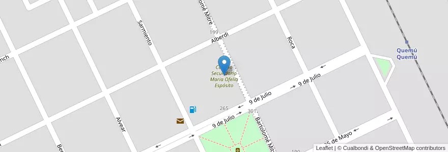Mapa de ubicacion de Colegio Secundario Maria Ofelia Espósito en Аргентина, Ла-Пампа, Departamento Quemú Quemú, Municipio De Quemú Quemú, Quemu Quemu.
