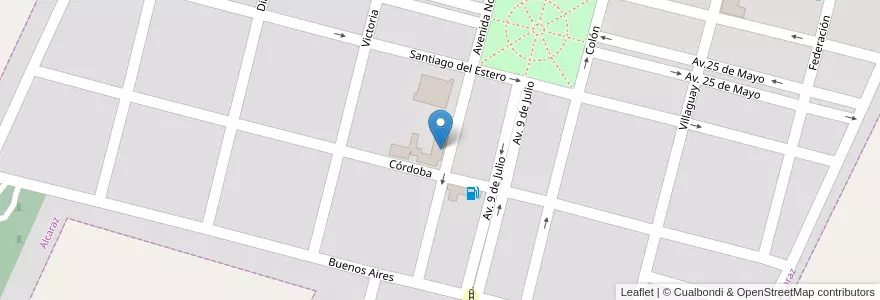 Mapa de ubicacion de Colegio Secundario N° 1 "Tratado de Alcaraz" en 아르헨티나, 엔트레리오스주, Departamento La Paz, Distrito Alcaraz Segundo, Alcaraz, Alcaraz.