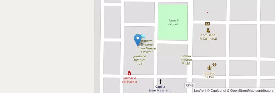 Mapa de ubicacion de Colegio Secundario N° 57 Juan Bautista Cabral en アルゼンチン, チャコ州, Departamento Quitilipi, Municipio De Quitilipi, Villa Rural El Palmar.