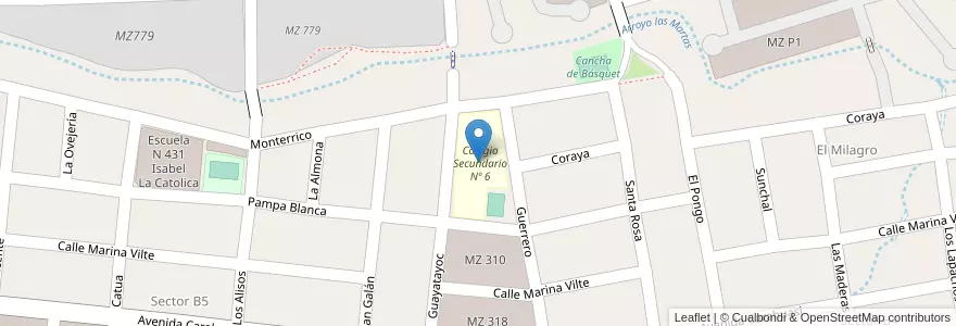 Mapa de ubicacion de Colegio Secundario Nº 6 en Argentine, Jujuy, Departamento Doctor Manuel Belgrano, Municipio De San Salvador De Jujuy, Alto Comedero.