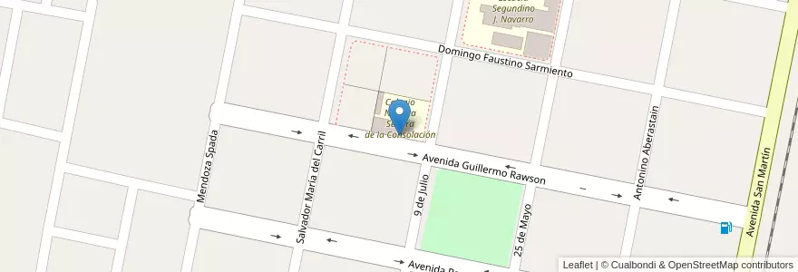 Mapa de ubicacion de Colegio Secundario Nuestra Señora de la Consolación en Arjantin, San Juan, Şili, 25 De Mayo.