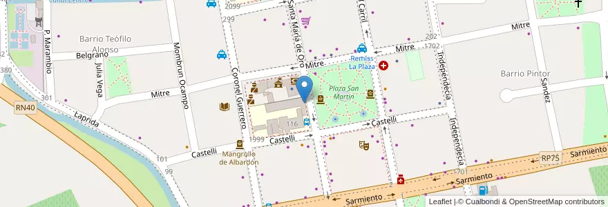 Mapa de ubicacion de Colegio Secundario Nuestra Señora de los Desamparados en 아르헨티나, San Juan, 칠레, Albardón.