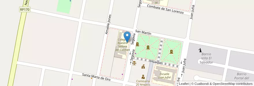 Mapa de ubicacion de Colegio Secundario Nuestra Señora del Carmen (Adultos) en الأرجنتين, سان خوان, تشيلي, Angaco.