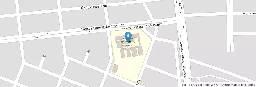 Mapa de ubicacion de Colegio Secundario Provincial N° 13 en Arjantin, La Rioja, Departamento Capital, La Rioja.