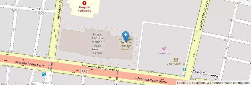 Mapa de ubicacion de Colegio Secundario "Pte. Juan Domingo Perón" en アルゼンチン, コリエンテス州, Departamento Capital, Corrientes, Corrientes.