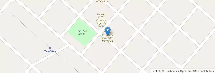 Mapa de ubicacion de Colegio Secundario San Carlos Borromeo en Arjantin, Santiago Del Estero, Departamento General Taboada.