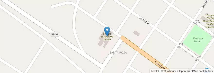 Mapa de ubicacion de Colegio Secundario Tintina en 아르헨티나, Santiago Del Estero, Departamento Moreno.