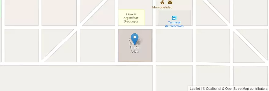 Mapa de ubicacion de Colegio Sotero Simón Arizu en Argentinien, Chile, Mendoza, Departamento San Rafael, Distrito Villa Atuel.