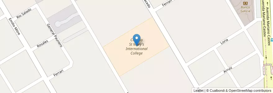 Mapa de ubicacion de Colegio St Mary's International College en 阿根廷, 布宜诺斯艾利斯省, Ezeiza.