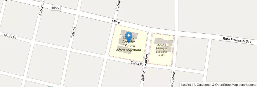Mapa de ubicacion de Colegio Superior 1 Fuerza Aérea Argentina en Arjantin, San Juan, Valle Fértil.