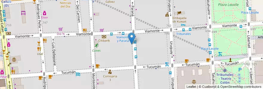 Mapa de ubicacion de Colegio Superior de Arte del Teatro y la Comunicación, San Nicolas en Argentinië, Ciudad Autónoma De Buenos Aires, Comuna 1, Buenos Aires.