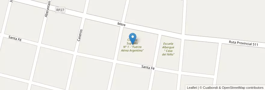 Mapa de ubicacion de Colegio Superior Nº 1 - "Fuerza Aérea Argentina" en 阿根廷, San Juan, Valle Fértil.
