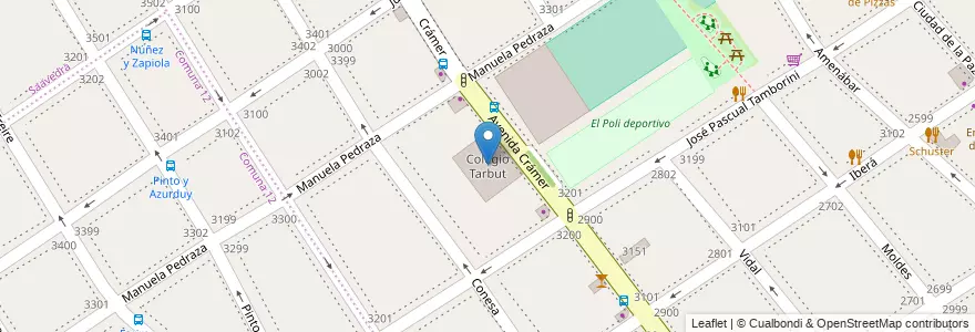 Mapa de ubicacion de Colegio Tarbut, Nuñez en 阿根廷, Ciudad Autónoma De Buenos Aires, 布宜诺斯艾利斯.