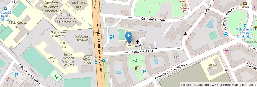 Mapa de ubicacion de Colegio Timón en Sepanyol, Comunidad De Madrid, Comunidad De Madrid, Área Metropolitana De Madrid Y Corredor Del Henares, Madrid.