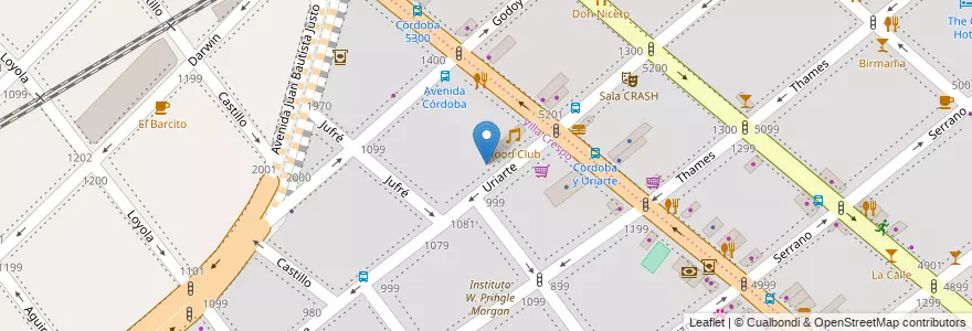 Mapa de ubicacion de Colegio Uriarte, Villa Crespo en 阿根廷, Ciudad Autónoma De Buenos Aires, 布宜诺斯艾利斯, Comuna 15.