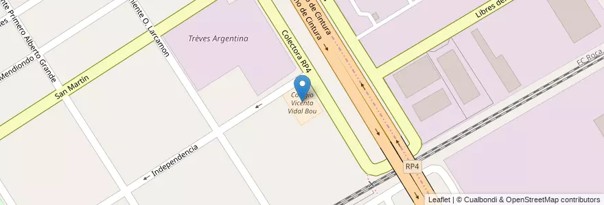 Mapa de ubicacion de Colegio Vicenta Vidal Bou en آرژانتین, استان بوئنوس آیرس, Partido De Esteban Echeverría, Luis Guillón.