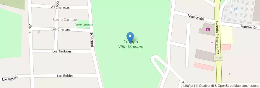 Mapa de ubicacion de Colegio Villa Malvina en الأرجنتين, إنتري ريوس, Departamento Gualeguaychú, Gualeguaychú, Gualeguaychú, Distrito Costa Uruguay Sur.