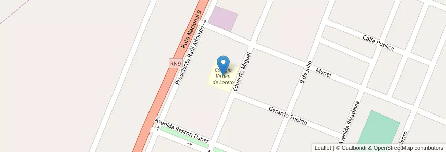 Mapa de ubicacion de Colegio Virgen de Loreto en Argentinië, Santiago Del Estero, Departamento Loreto, Loreto.