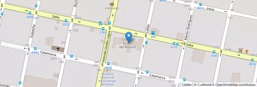 Mapa de ubicacion de Colegio Virgen del Rosario en Argentina, Santa Fe, Departamento Rosario, Municipio De Rosario, Rosario.