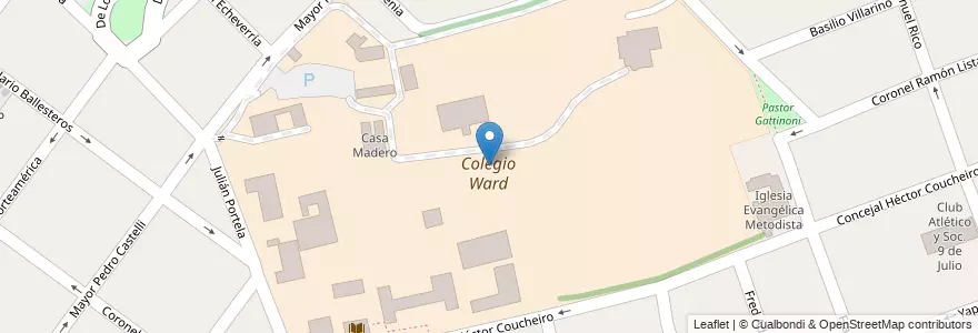 Mapa de ubicacion de Colegio Ward en الأرجنتين, بوينس آيرس, Partido De Morón, Villa Sarmiento.