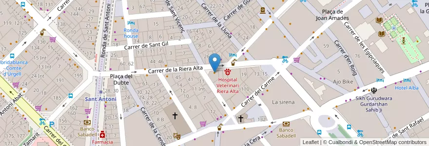 Mapa de ubicacion de Colibrí en スペイン, カタルーニャ州, Barcelona, バルサルネス, Barcelona.